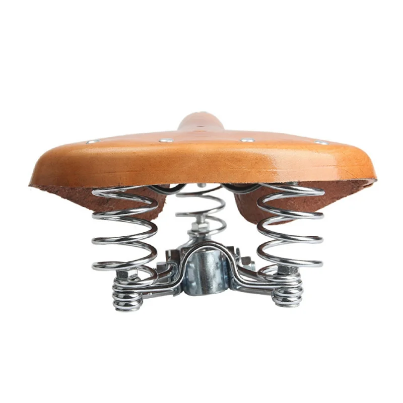 

Y49A-Soft Retro Bike Seat Made Of Cowhide Saddles Retro Bicycle Seat Men Women Bike Saddle Comfort Cycling Bicycle Seat