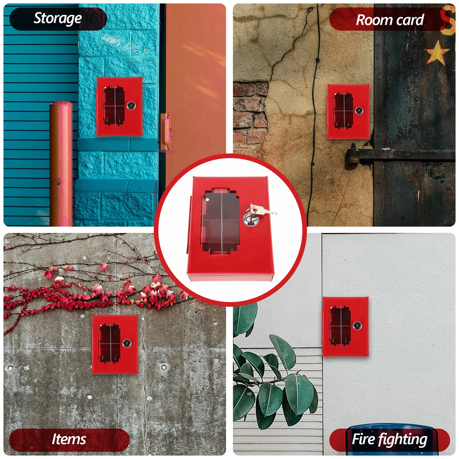 Heavy Duty Emergency Key Lock Box for Fire Doors Wall Mount Waterproof Key Storage Box for Sundries Container