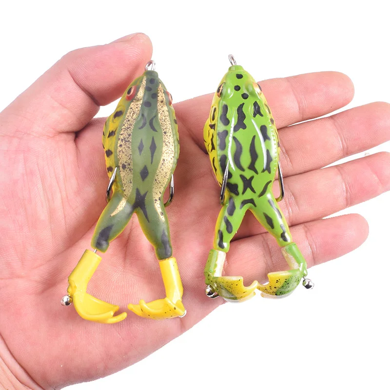 1 Pcs Double Propeller Flippers Frog Soft Lure 9cm 13.5g Floating Topwater Wobblers Swimbait​s Artificial Silicone Fishing Baits