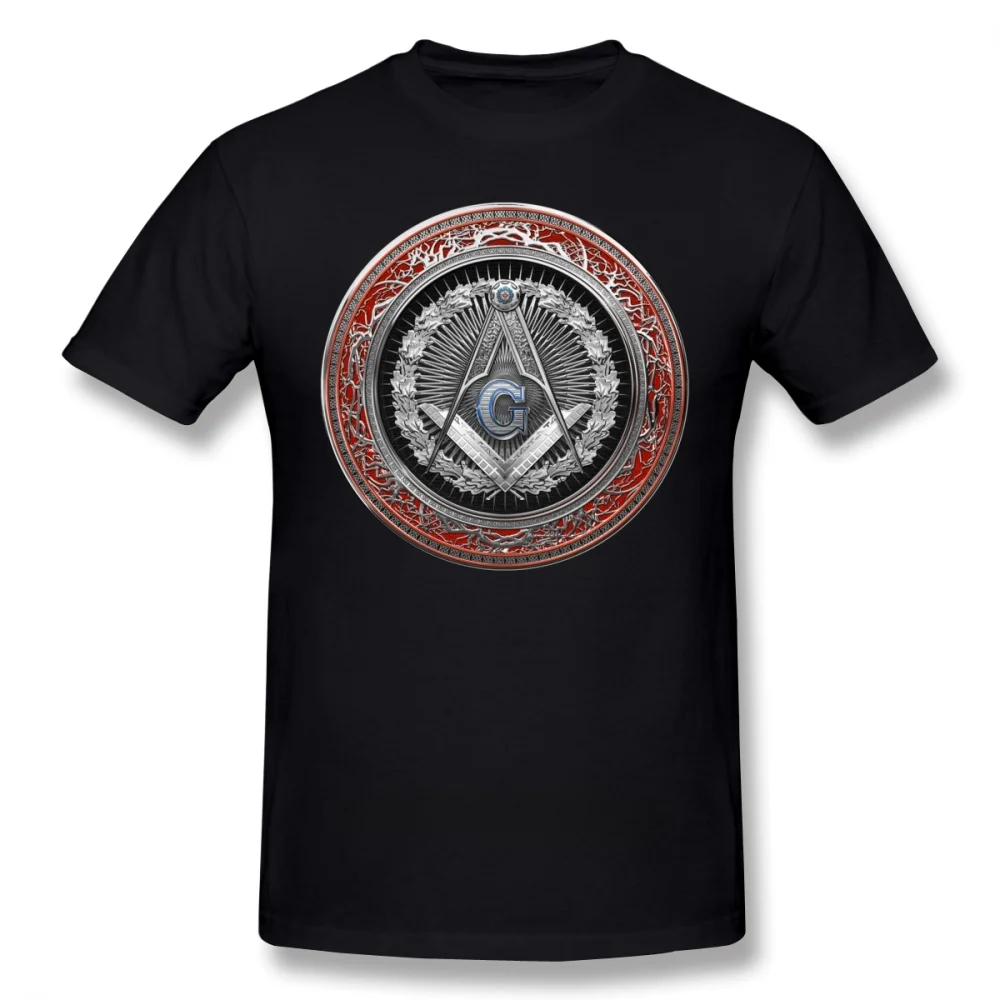 3rd Degree Mason Silver Jewel Master Mason Square And Compasses Over Red Velvet T-Shirt Basic Tee Shirt Masonic  ShirtX