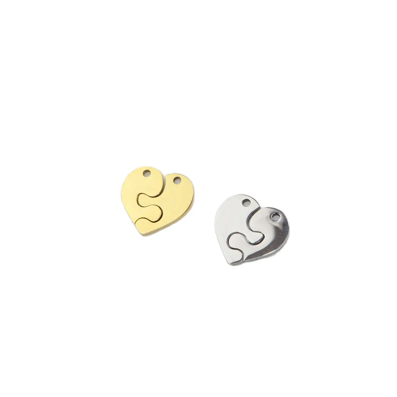 5 Sets Stainless Steel Mirror Polish Jewelry Heart Friends Charms Pendant DIY Handcraft Waterproof Antiallergic