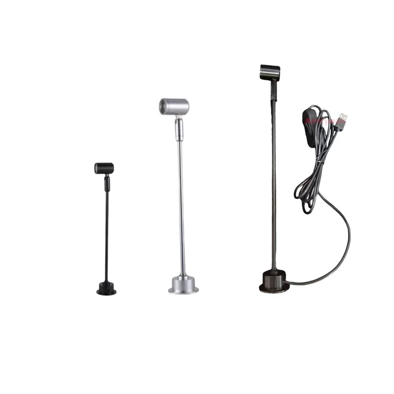 

Led Spotlight USB 3W DC5V Jewelry Cabinet Showcase Counter Lamp Surface Mounted Ceiling Mini Spot Light 1.5M Interface