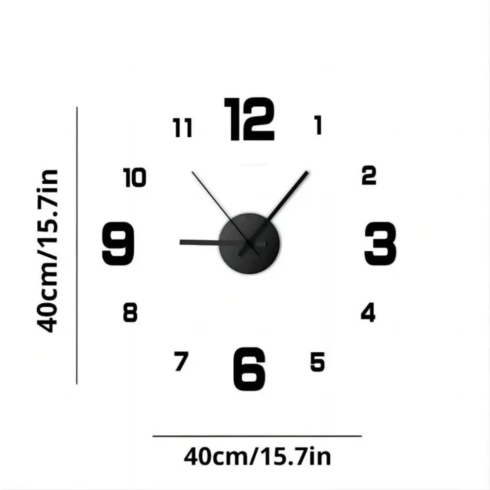 3D Creative DIY Clock Frameless Acrylic DIY Digital Clock Wall Stickers Mute Clock for Living Room Bedroom Office Wall Art Decor