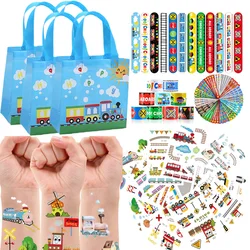Train Birthday Party Supplies Candy Bags Balloons Stickers Train Slap Bracelets Keychain Boy Kids Decoration Supplies