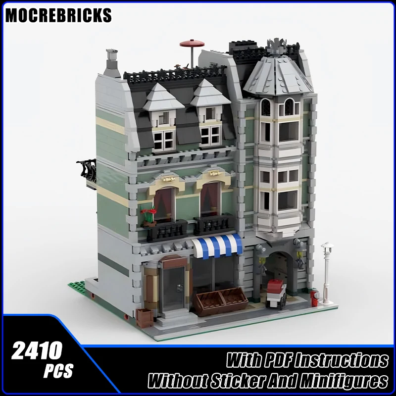 MOC Building Blocks Green Grocer DIY Street View Architecture Building Technology Block Set Technology Toys Gifts For Kids Adult