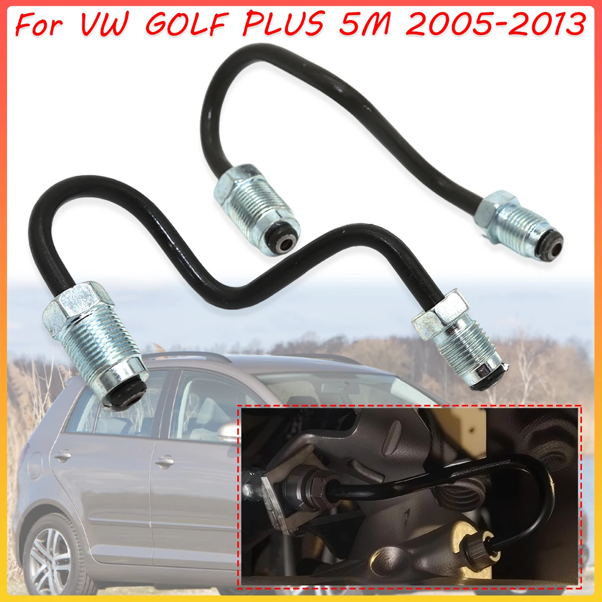 Rear Brake Pipes Lines Hoses Fittings to Caliper Pair Left & Right Replacement Accessories For VW GOLF PLUS 5M 2005 2006 - 2013