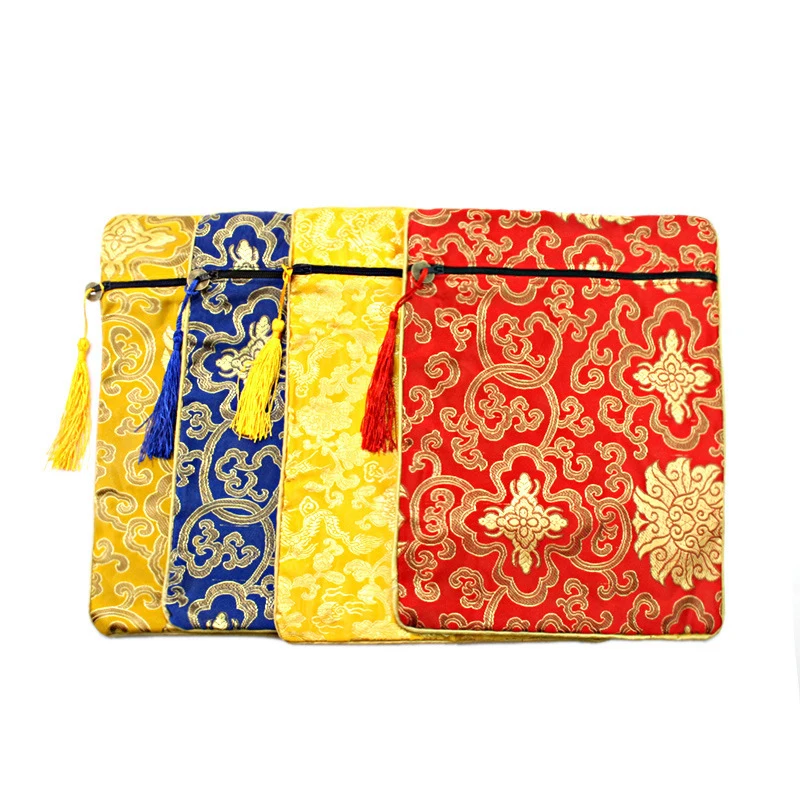 Brocade Tassel Scripture Book Storage Bag Stationery Piece Buddha Bead Hand String Packaging Bag Scripture Copy Magic Bag