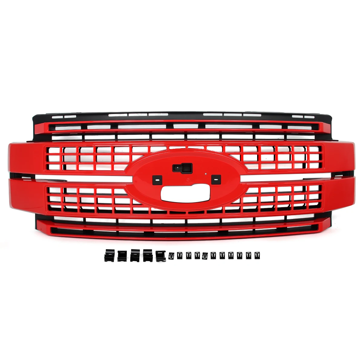 Fit 2017-2019 Ford F250 F350 F450 Super Duty Platinum Front Bumper Upper Grille Auto Racing Grills Exterior Accessories Race Red