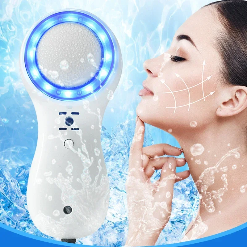 Skin Cooling Cold Hammer Machine Cold Compress Blue Photon Skincooler Facial Reduce Swelling Shrink Pore Ice Cooler Calming Care