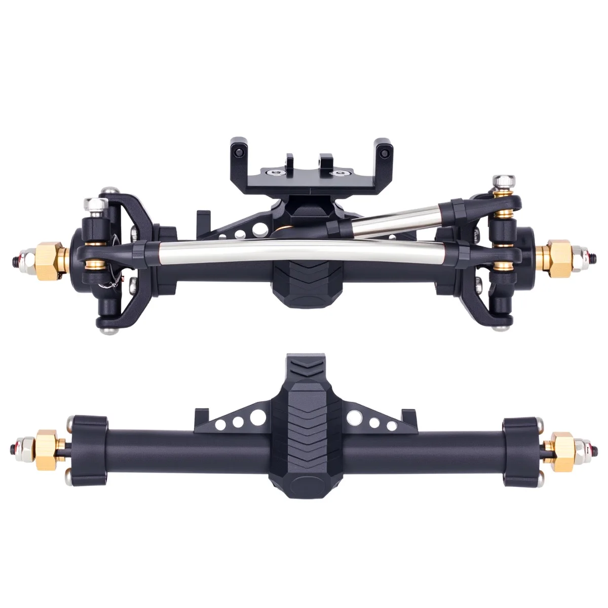 SCX24 Axle Set, Upgrade Parts - Complete Plastic Front & Rear Axles with Servo Mount for Axial 1/24 Crawler Gladiator Bronco C10