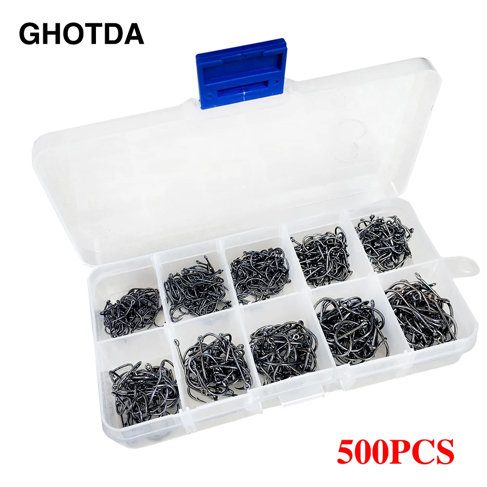 Anzuelos de pesca acero carbono agua dulce salada resistente versátil - imagen 3