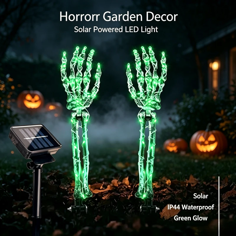 Halloween Solar Garden Stake Lights Outdoor Waterproof Ghost Hand LED Lamp Horror Atmosphere Decor For Yard Patio Festival Party