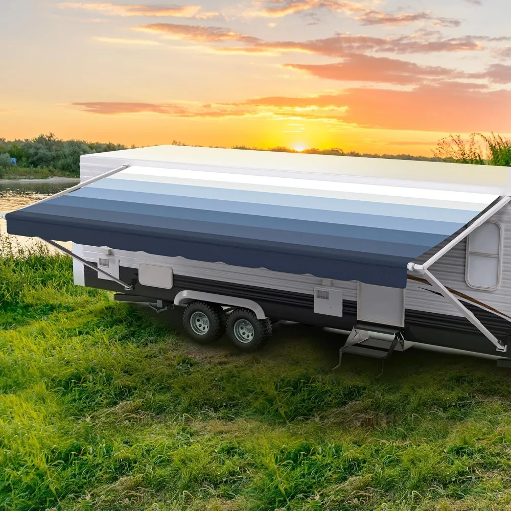 

Heavy Duty Weatherproof Vinyl 16' Awning Fabric Replacement - Pacific Blue