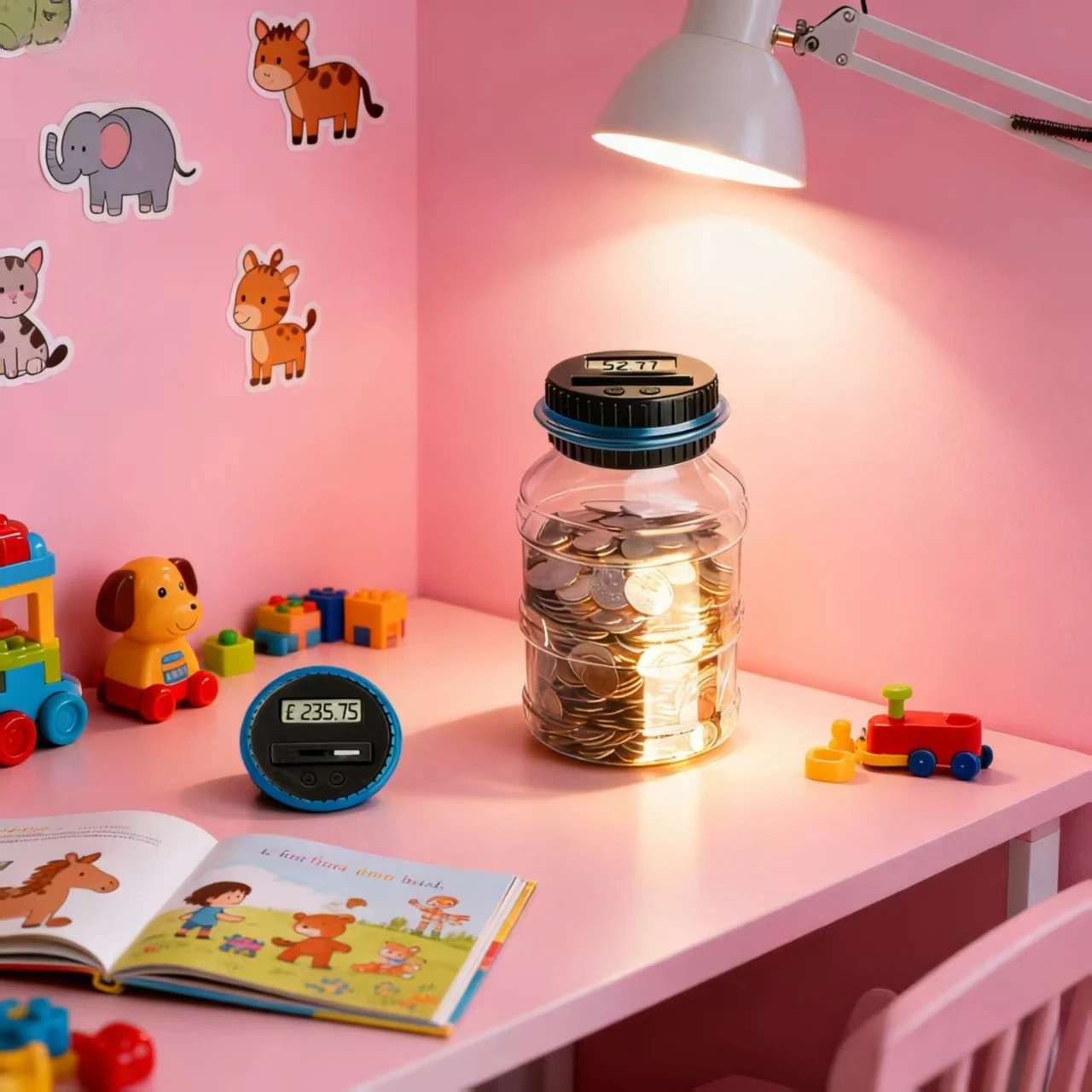 لعبة حصالة الخنزير الإبداعية الذكية العد 1.8 لتر جنيه الدولار اليورو فقط لا يمكن أن توفير بنك الخنزير #3