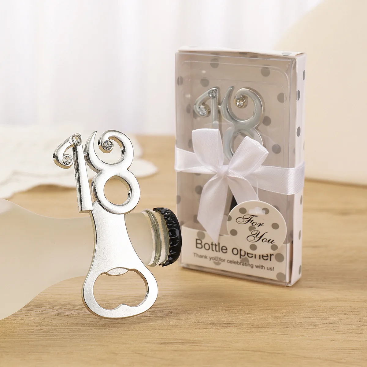 (10 Pcs/lot) 60th gold Wedding bottle opener For Silver wedding Gifts and 18th Bridal shower Party Favors and 15th opener