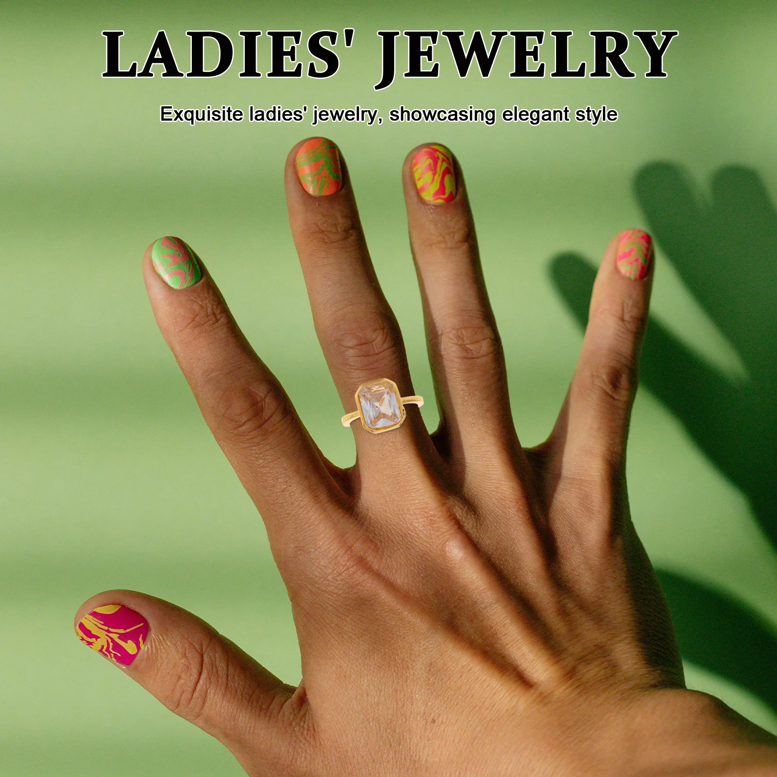 

Durable Plated Cubic Zirconia Cut Finger Ring Bridal Engagement Jewelry Unique Design Portable Everyday Wear Accessory