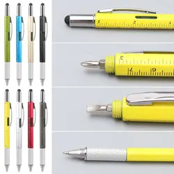 Multi-Functional Ballpoint Pen With Modern Handheld Tools Measure Technical Ruler Screwdriver Touch Screen Stylus Spirit Level