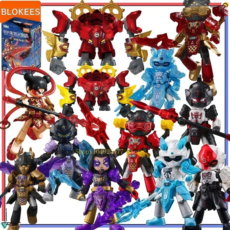 BLOKEES Small Particles Building Block Hobbie Man Heroes Are Infinite 2nd Nezha Aobing Shen Gongbao Assembly Model Gifts Toy