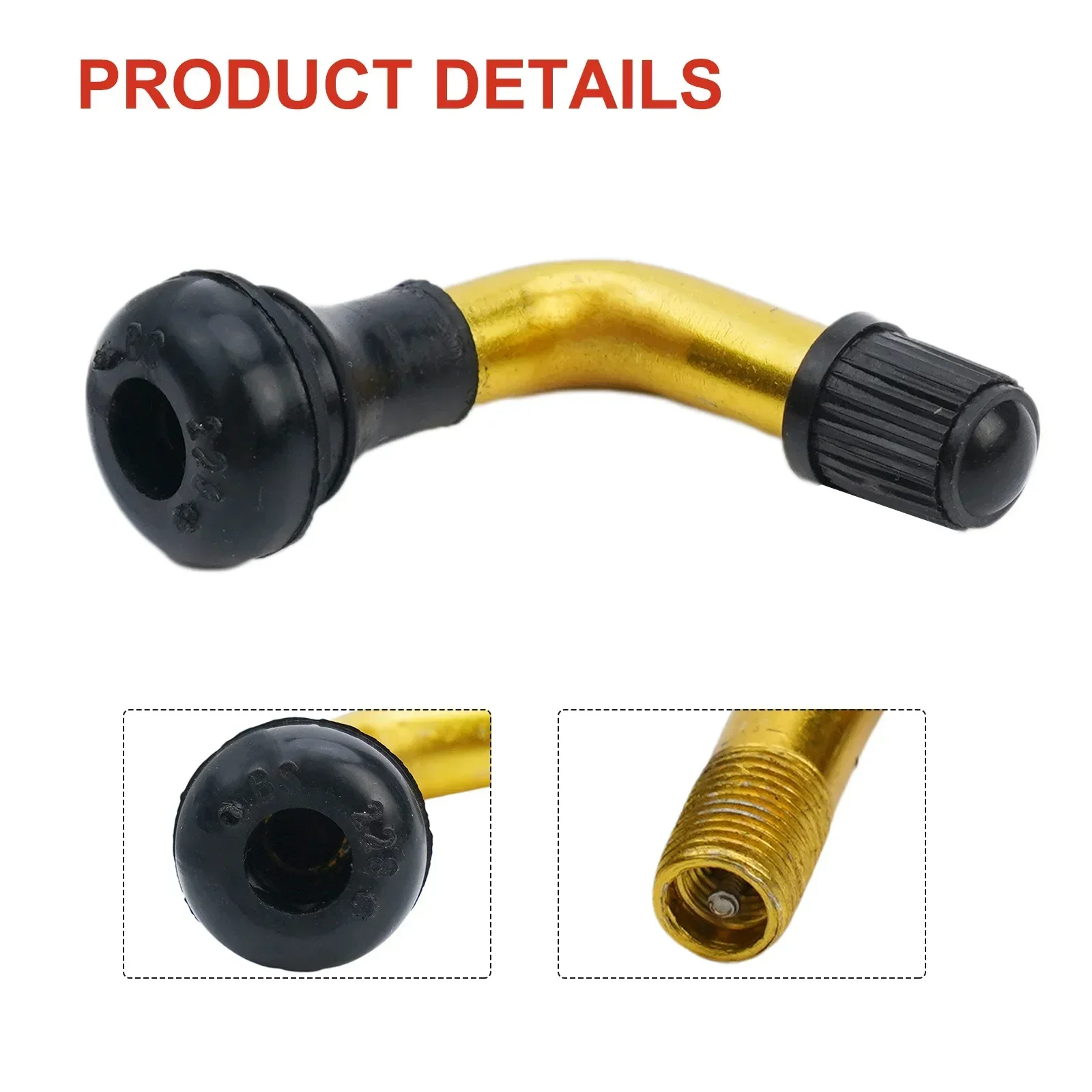 Daily Commuting Inflatable Nozzle Electric Bike Valve Rubber And Aluminum Alloy Smooth And Safe Ride 90 Degrees Bent