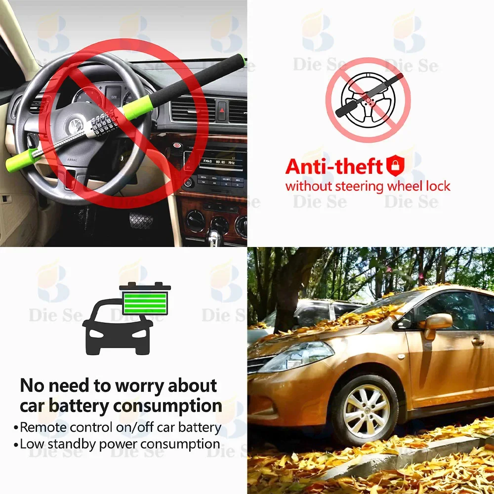 DC 12V 200A Remote Car Cut-off Switch Wireless Car Battery Disconnect Relay with Remote Control Anti-theft Protect Car Battery