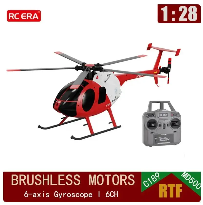 RC ERA 1:28 C189 Bird Rc Helicopter MD500 Double Brushless Simulation 6-Axis Gyro Simulation Model Toys