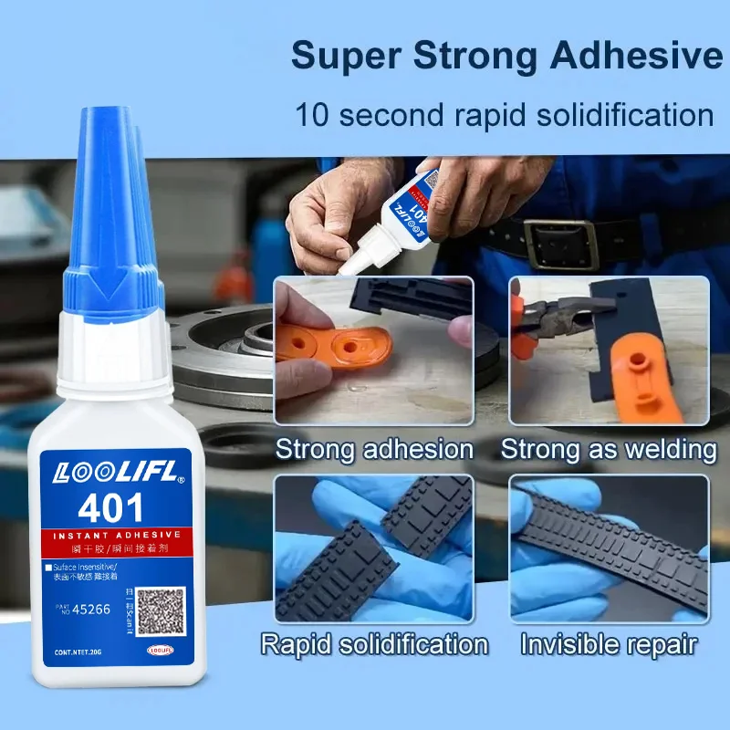 20ml 401Instant Super Glue High Temp Resist Strong Universal Adhesive Plastic Electronic Fix Handcraft Resin Ceramic Metal Glass