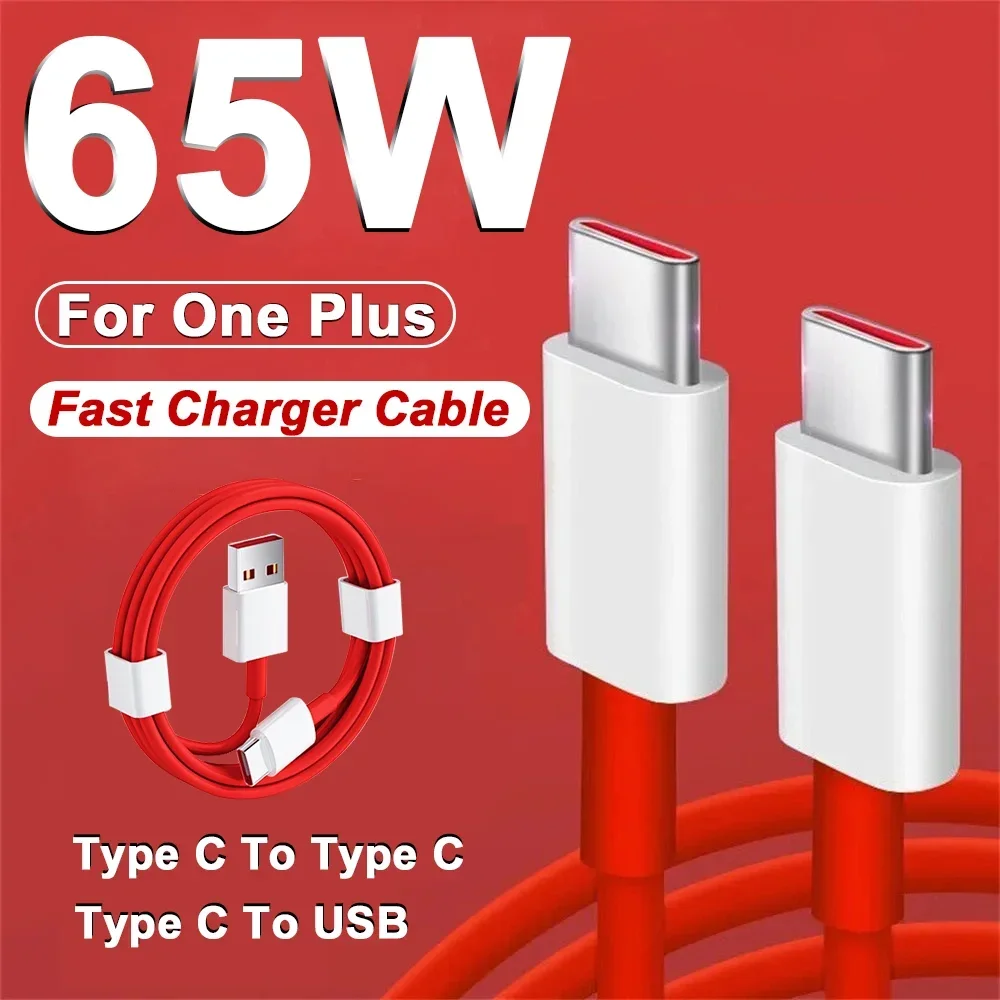 

65W USB C Fast Charger Cable For OnePlus 9 9R N10 CE Nord 2 8T Type C Charging 7T 7Pro 6t Mobile Phone Charge Wire Accessories