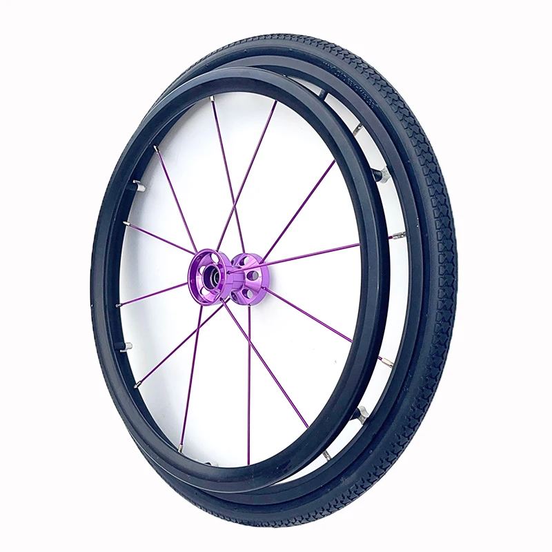 A pair of 24*1 3/ 8inch sports wheelchair rear wheels with quick-release installation, aluminum alloy double-layer rims, one for the left and one for the right