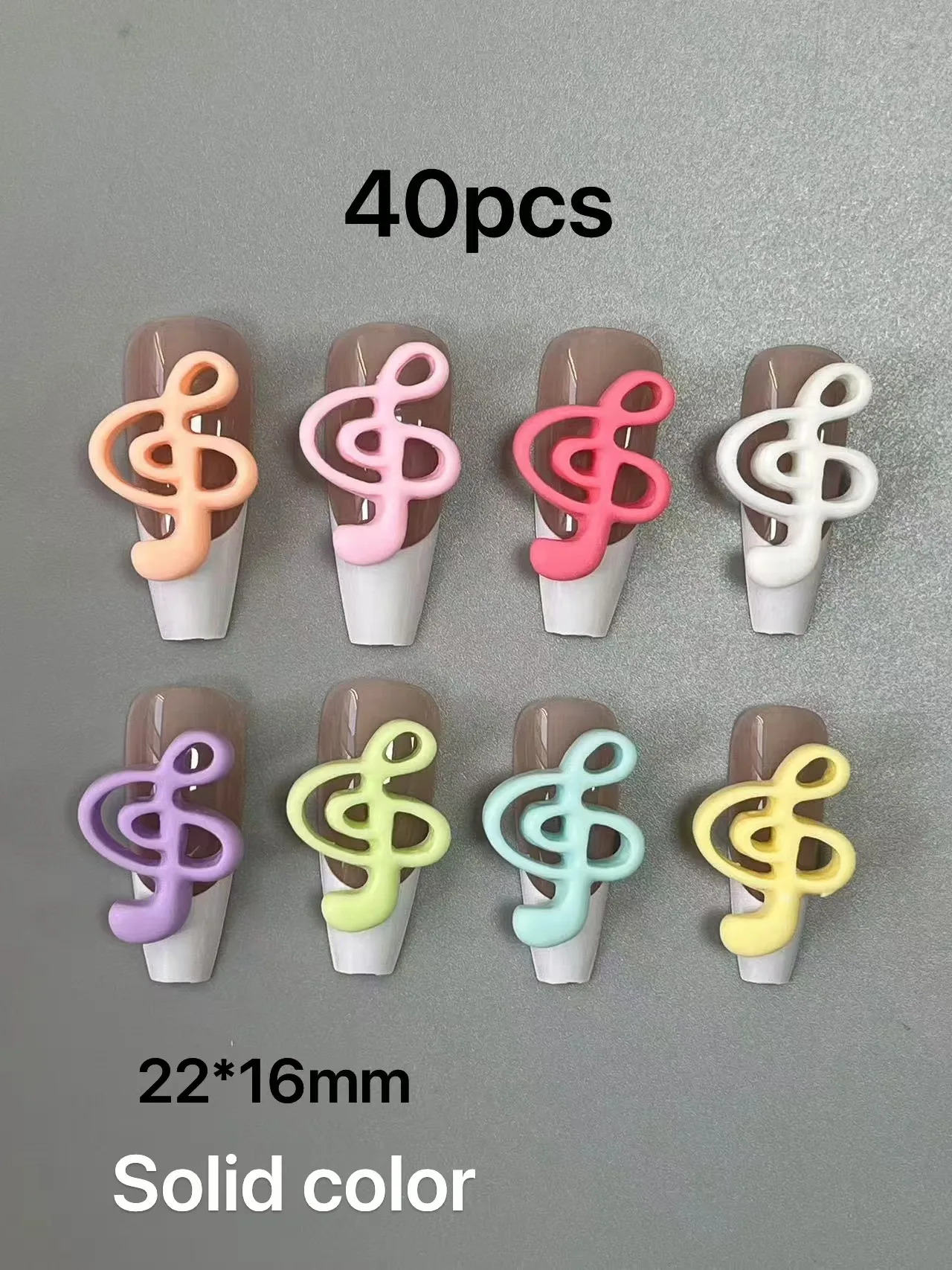 40Pcs Mixed Dopamine Pink Rose Red White Y2K Girl Resin Music Symbols Note Eight Tone Sign Acrylic Nail Art Decoration Charms