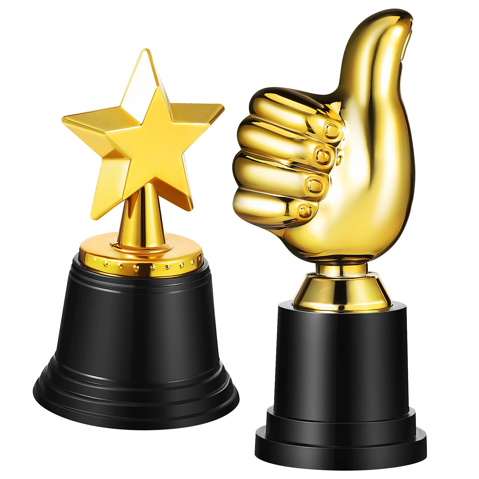 2 Pcs Children's Trophy Winner Cup Celebration Shaped Decor Plastic Trophies Competition for Star Award High Quality