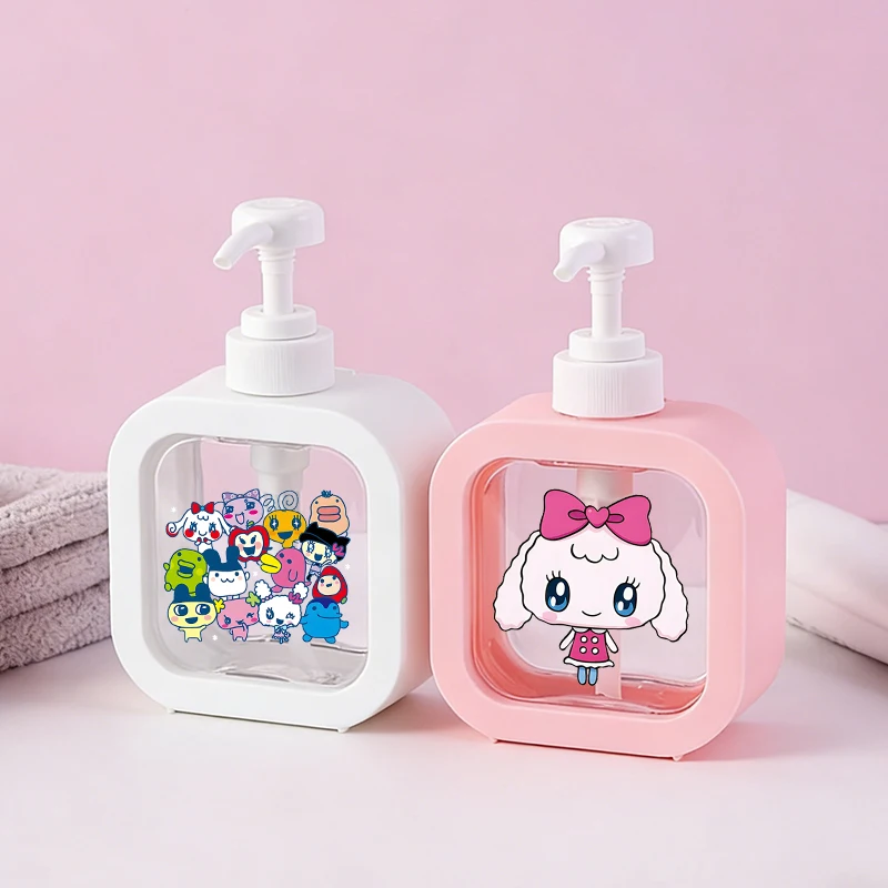 

300ml Tamagotchi Transparent Soap Dispensers Cute Refillable Portable Empty Bottle Kawaii Shower Gel Detergent Dispensing Bottle