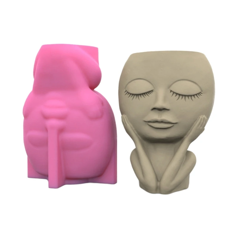 Holder Silicone Mould Flower Pot Resin Moulds Pen Holder Resin Mold Cement Gypsum Epoxy Mold for DIY Home Decor D5QB