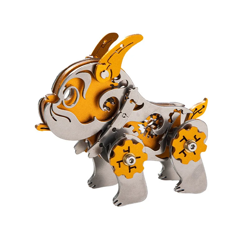 

3D Puzzle Cartoon Dog Metal Model Building Kits Mechanical Animals Zodiac Dogs Jigsaw DIY Assembly Toy for Adults Children Gift