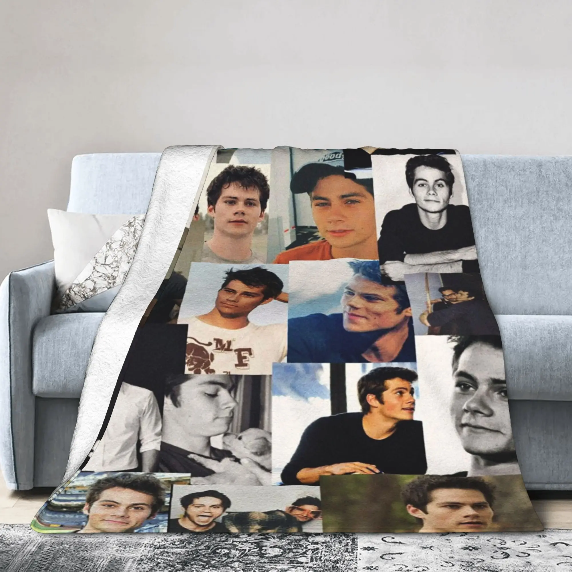 Dylan O'Brien Knitted Blanket Actor  Flannel Throw Blankets Bedroom Sofa Portable Soft Warm Bedspreads