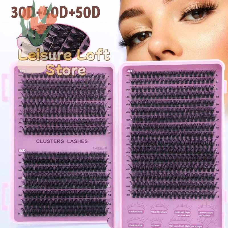 DIY Einzelwimpern-Cluster-Set, hypoallergen, wiederverwendbar, große Kapazität, Wimpernverlängerungen für Personen mit empfindlicher Haut