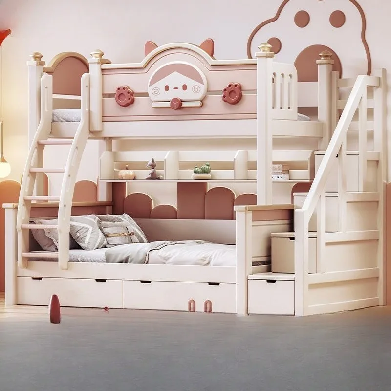 Factory Direct 2026 Children's up and down bunk Multifunctional high and low bed Princess bed Two-layer bed Two-layer bunk