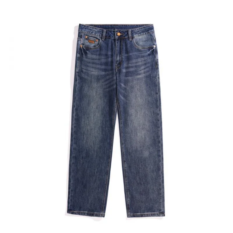 QICHE 2026 New Men Retro Graphite Washed Denim Pants American Heavy Craft Spring Autumn Trendy Versatile Jeans