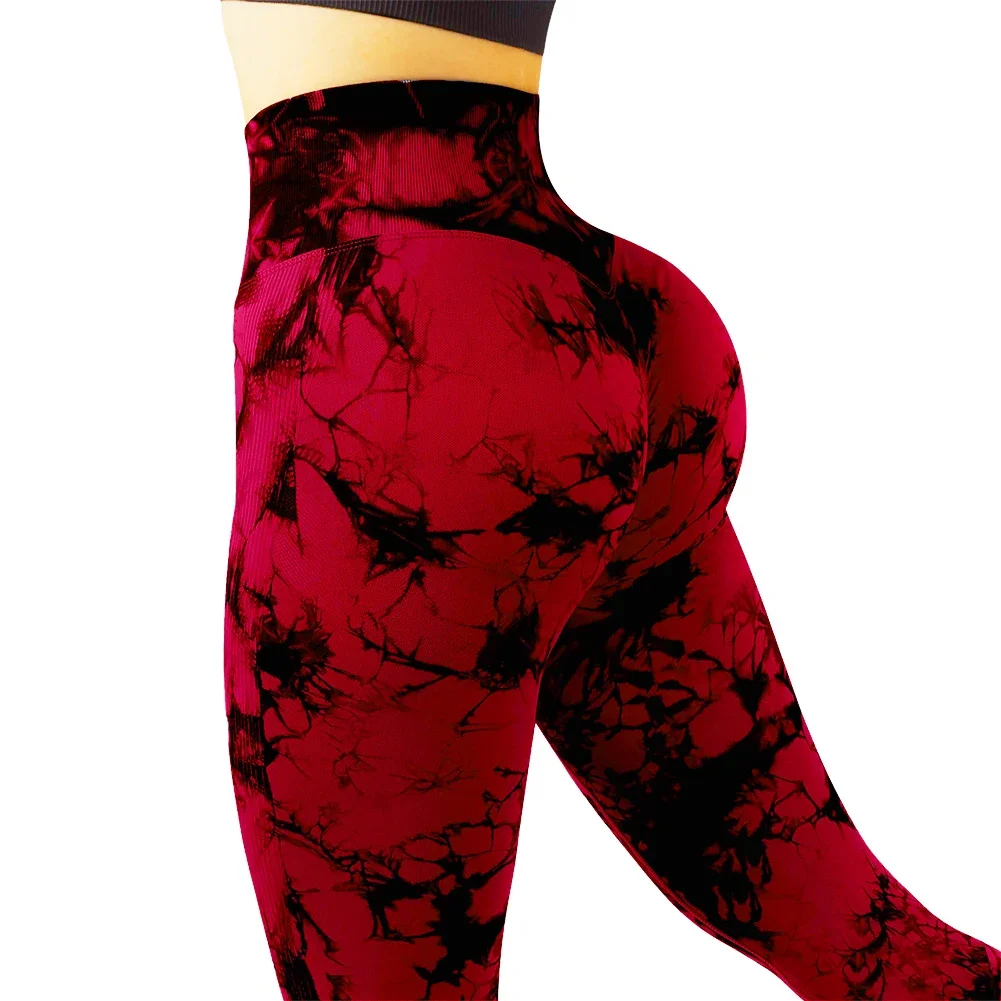 Seamless Leggings Women Yoga Pants Workout Fitness Wear Jogging Running Pants Gym Leggings Stretch Tie Dye Sportswear Yoga Leggi