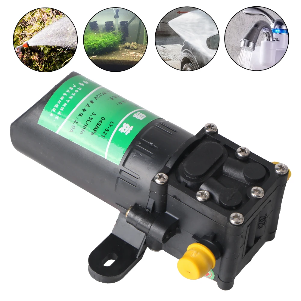 Micro High Pressure Diaphragm Agricultural Electric Water Pump 3.5L/min DC12V Water Spray Car Wash Durable