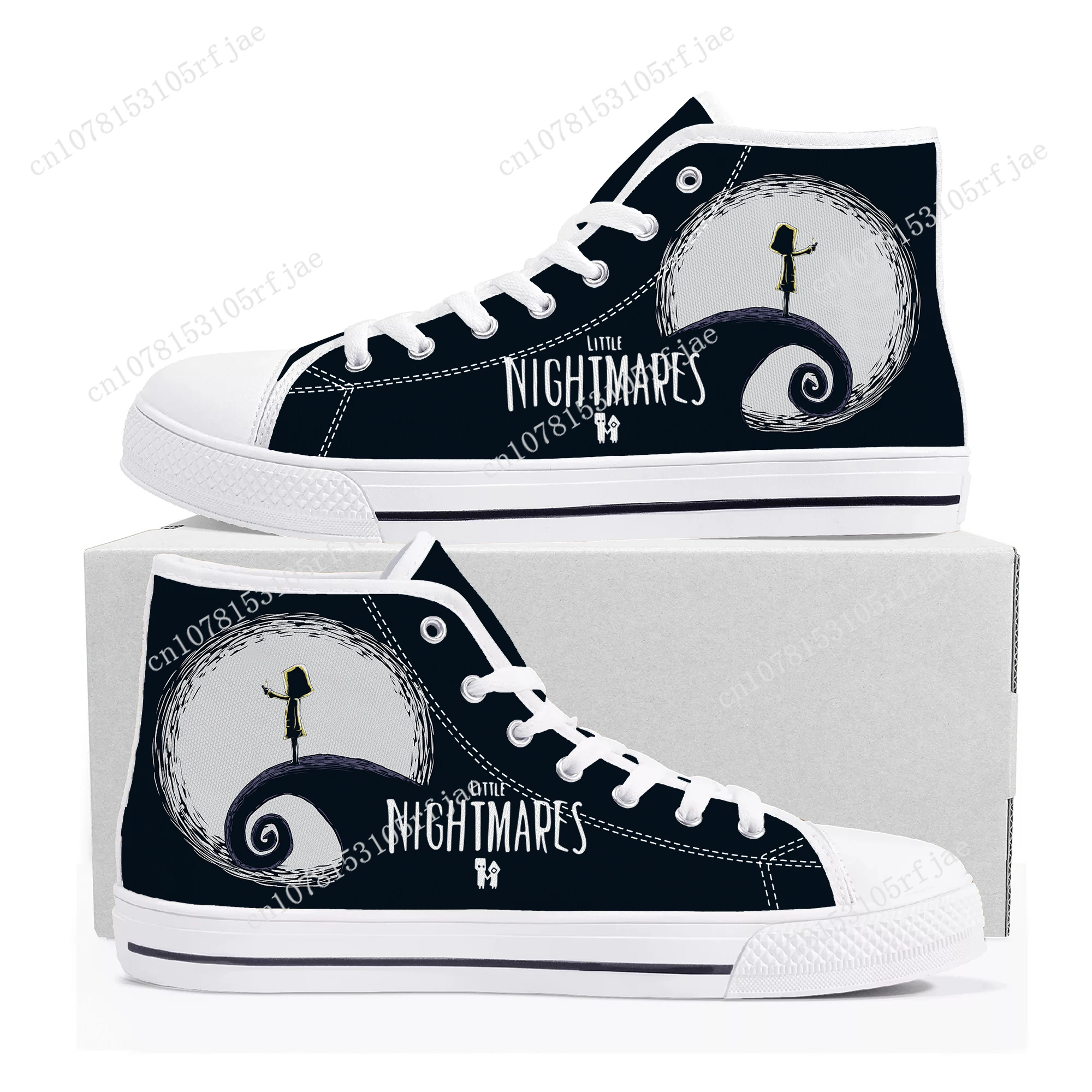 Game Little Nightmares High Top Sneakers Mens Womens Teenager High Quality Canvas Shoes Game Casual Fashion Tailor Made Sneaker