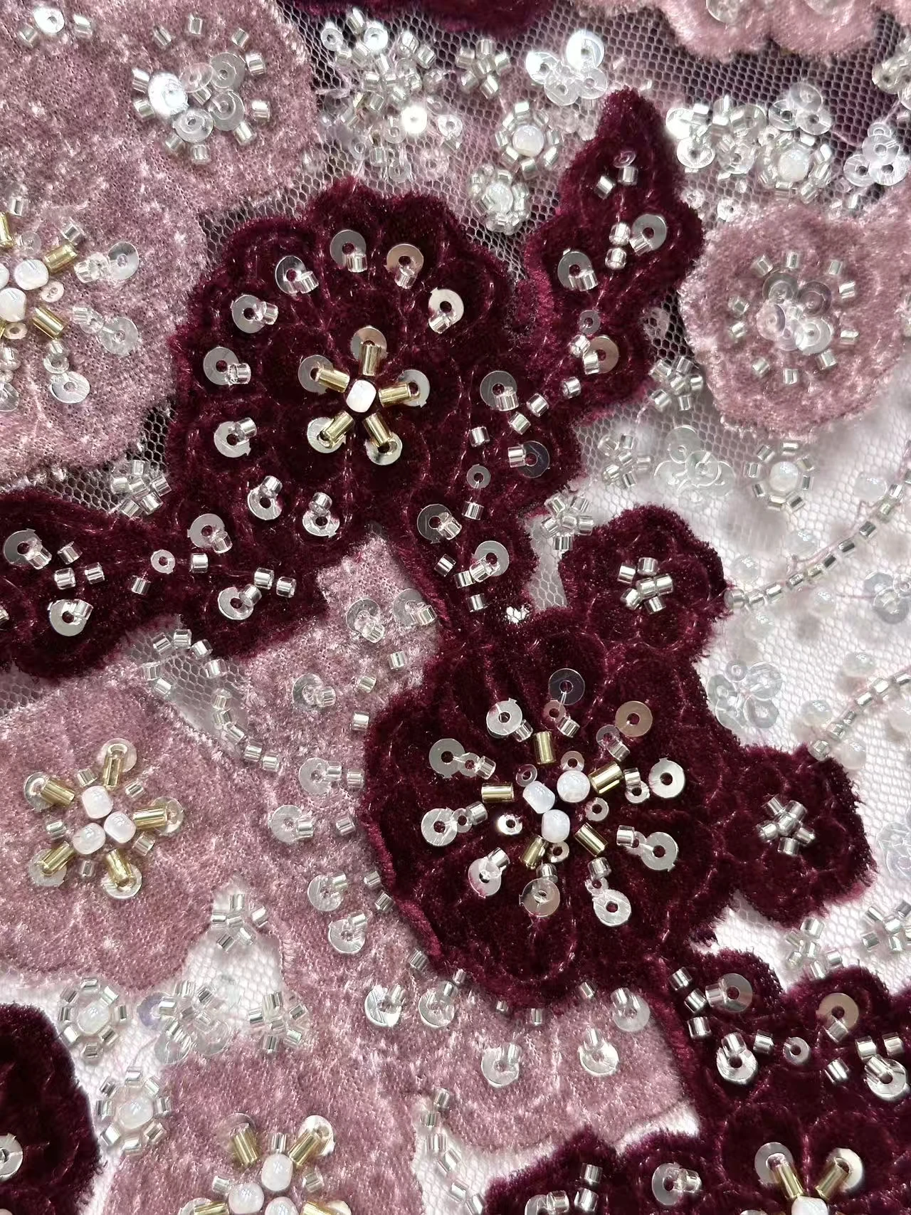 Nigeryjska luksusowa tkanina z cekinami, aksamitna koronka 2025, wysokiej jakości afrykańska koronka z koralikami dla kobiet, na suknie ślubne i imprezowe CC1674