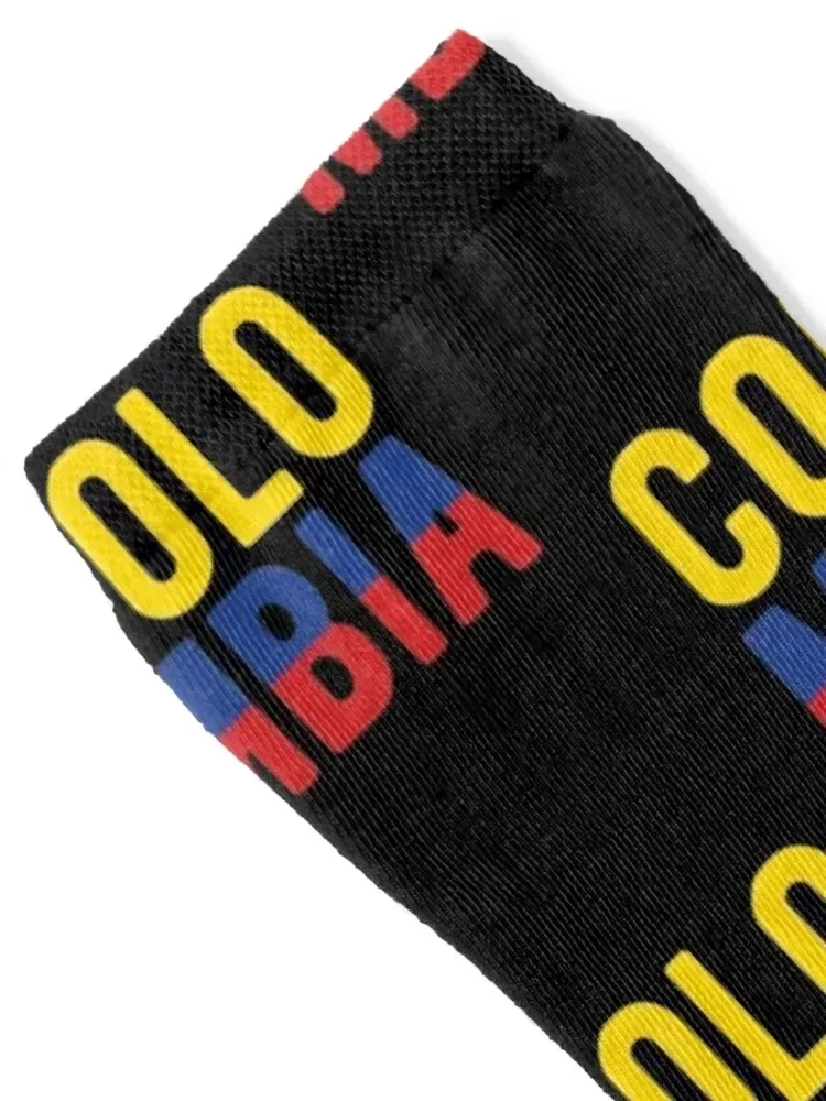 Colombia Flag Text Socks Antiskid soccer halloween japanese fashion gym Men's Socks Women's