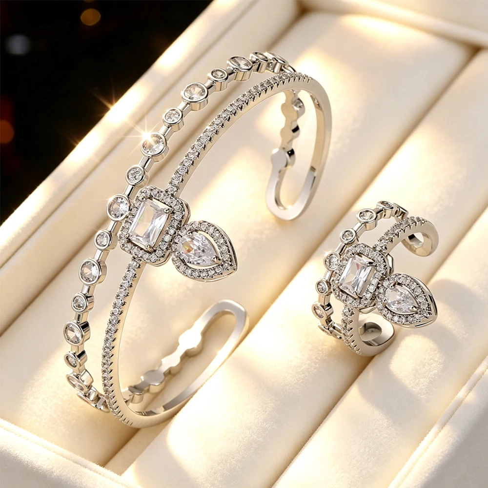 Luxury Bags Cz - Ensemble de bijoux de mariage ZAKOL,