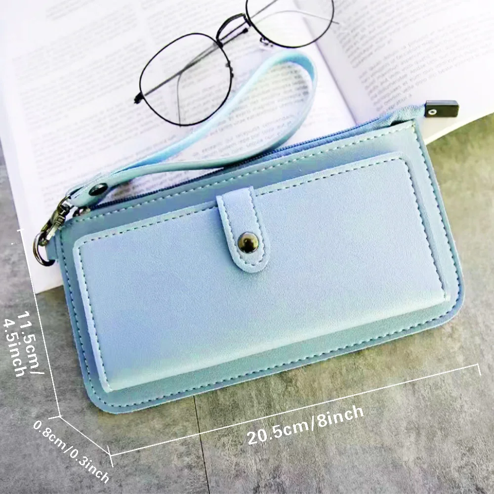 Women's Wallet PU Leather Purse Handbag Purple Letter Print Pattern Packet Coin Purses Card Holders Clutch Storage Bag