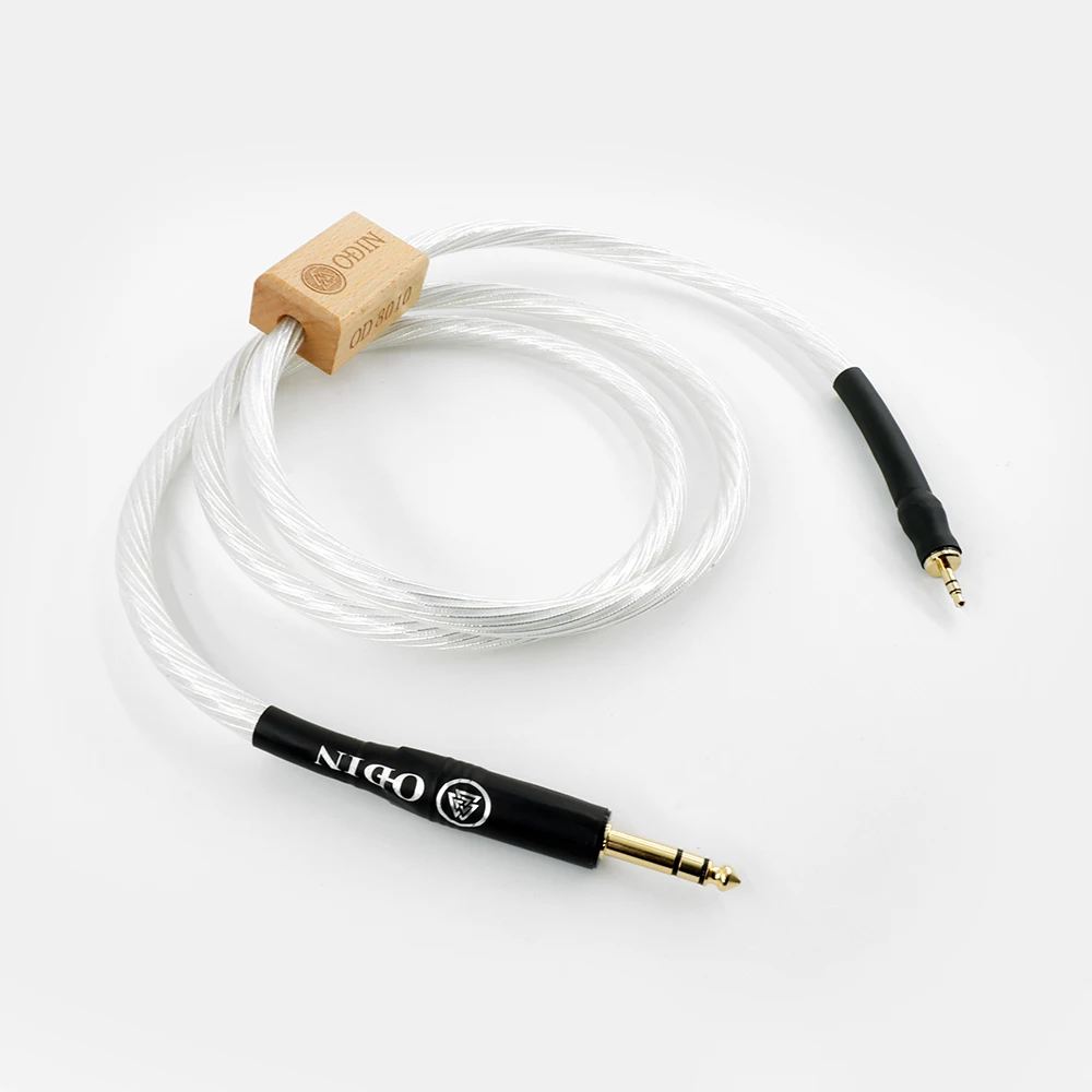 Odin Hifi 3.5Mm Tot 6.5Mm Audiokabel Oc Puur Zilveren Kern 3.5 Mannelijke Jack Naar 6.5 Mannelijke Jack Aux Kabel Voor Mixer Versterker Speaker