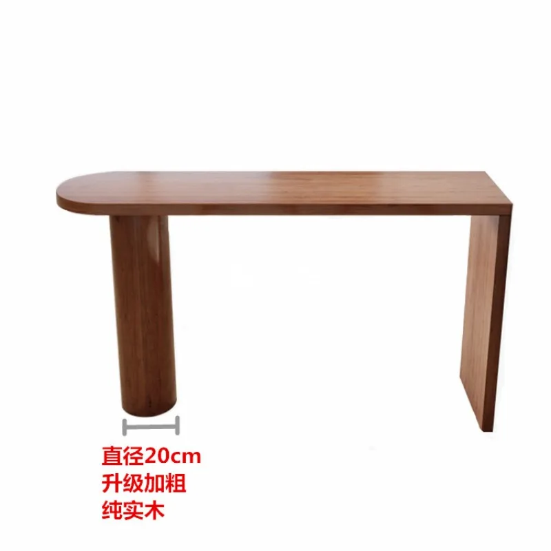 

Nordic log bar table household kitchen dining table integrated partition simple balcony window modern living room high table