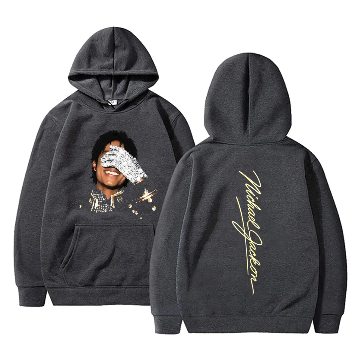 Michael Jackson Face Graphic Hoodie Herren Damen Retro Gothic Rock Sweatshirt Herrenmode Hip Hop Oversized Pullover Streetwear – Detail 3