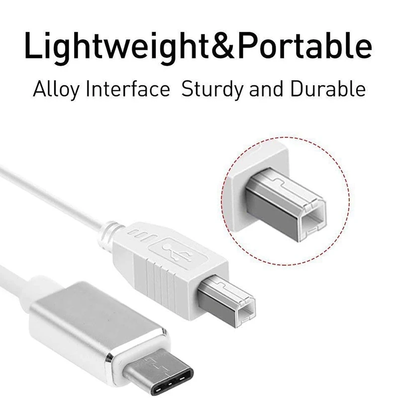 USB Type B Midi Cable To Type C Connector, Adapter Cable, Piano Audio Cable