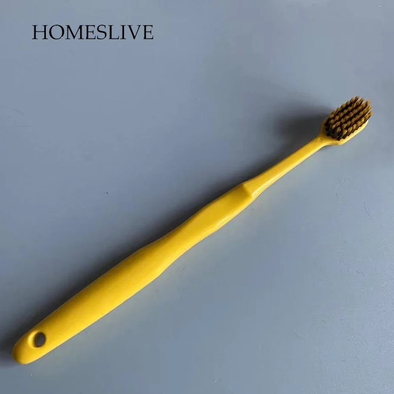 50PCS Homeslive Net Red Wide Head Couple Bamboo Charcoal Soft Hair Colorful Adult Toothbrush Fashion Oral Cleaning and Care Tool