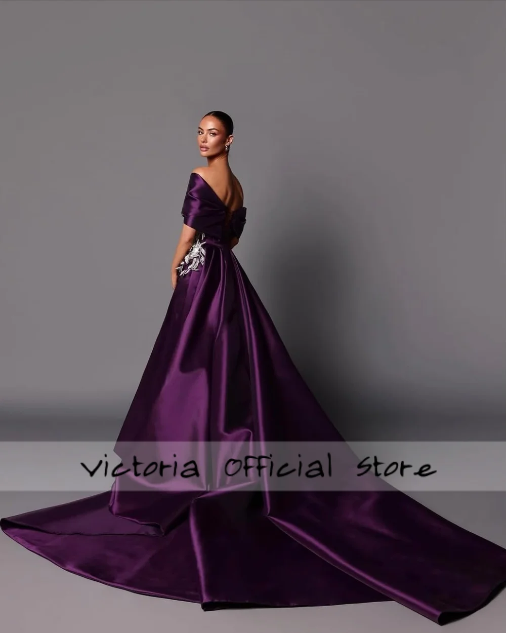 Elegant Purple Sweetheart luxurious Beads high quality Women Evening Dresses 2025 Slit wedding party Long dress Customized